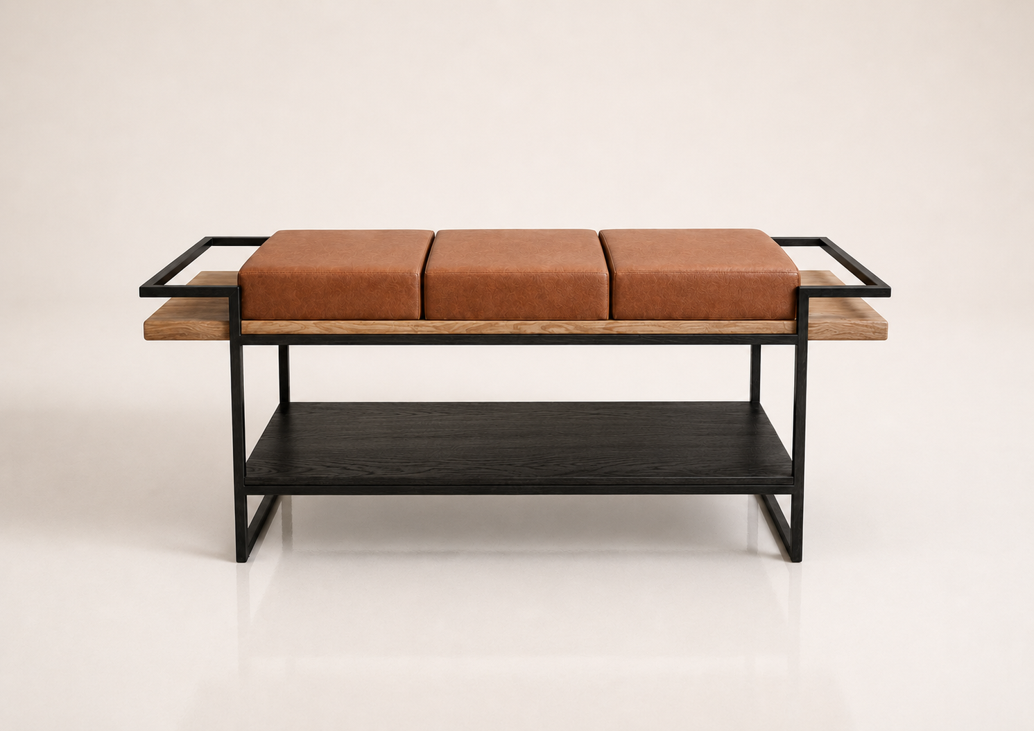 the AMARI bed end bench in dark tan brown (HONEY SAND)