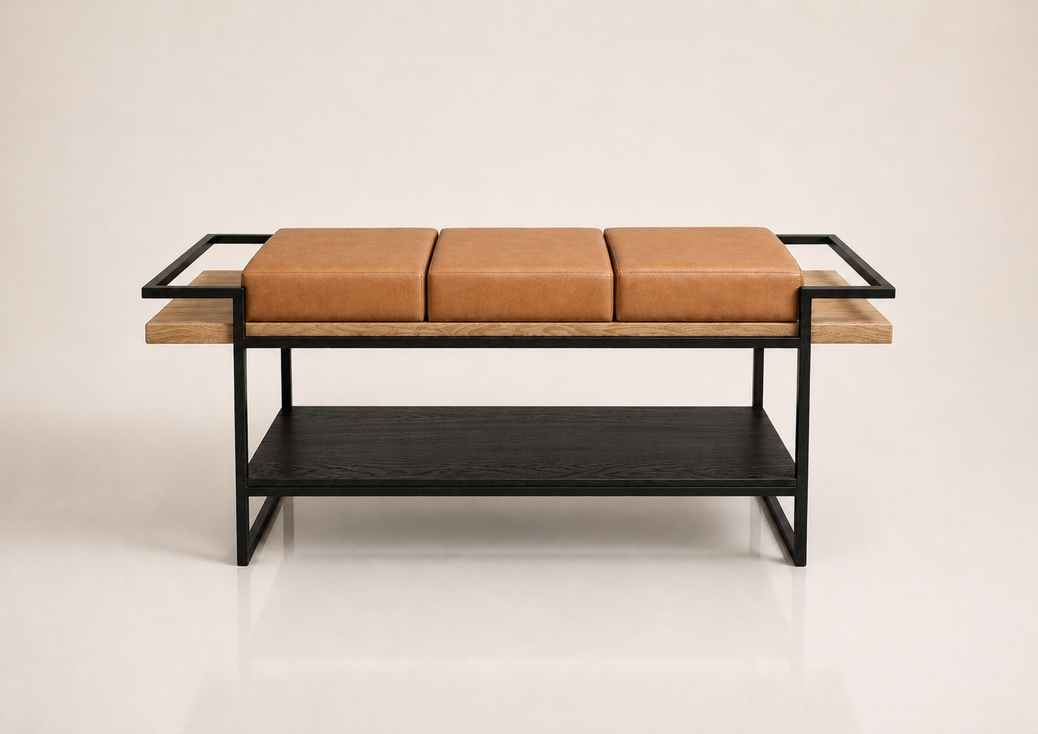 the AMARI bed end bench in soft caramel tan (SAVANNAH DREAM)