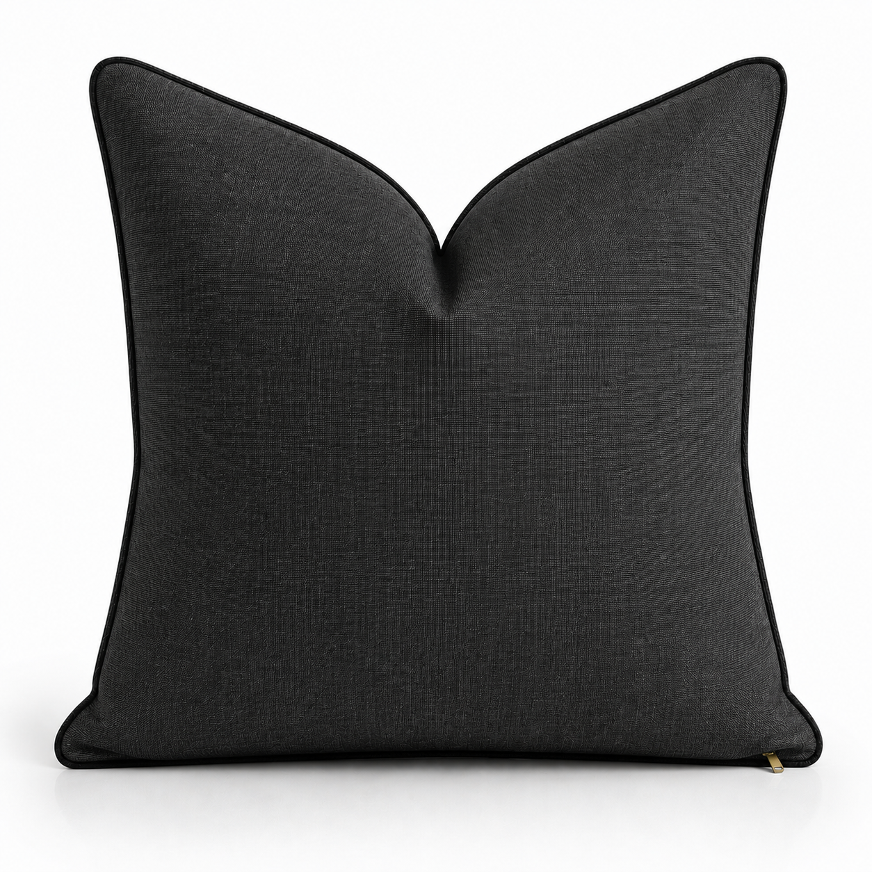 the ANNAMÉ scatter cushions large in dark charcoal fabric (BASALT NOIR)
