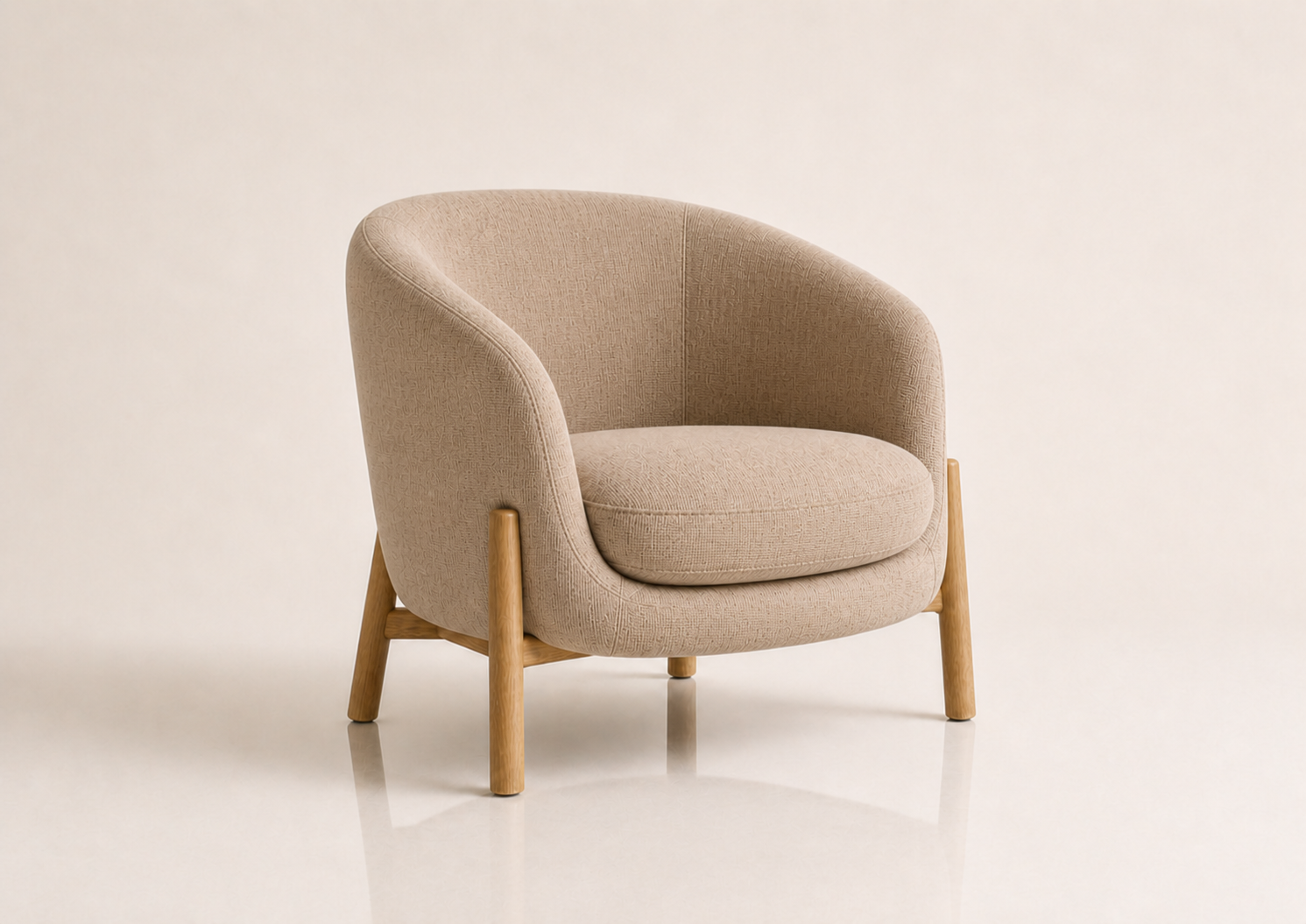 the ELMARIE occasional chair in warm darker cream (MOON MIST)