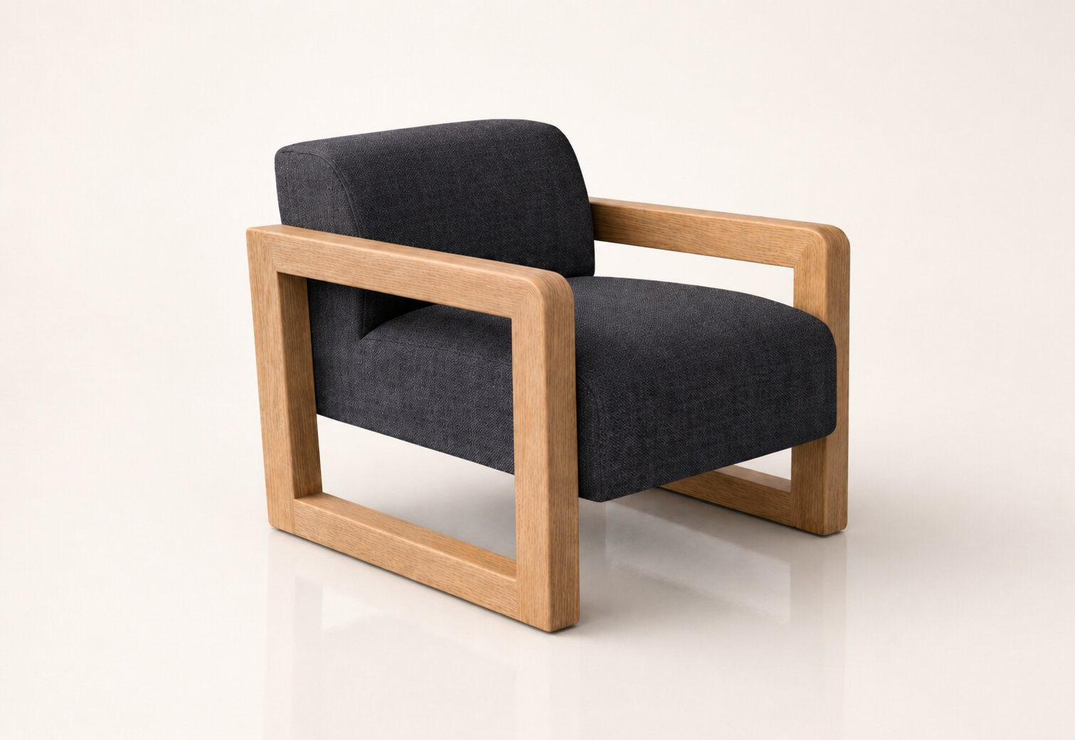 the ELMÉ occasional chair in dark charcoal fabric (BASALT NOIR)