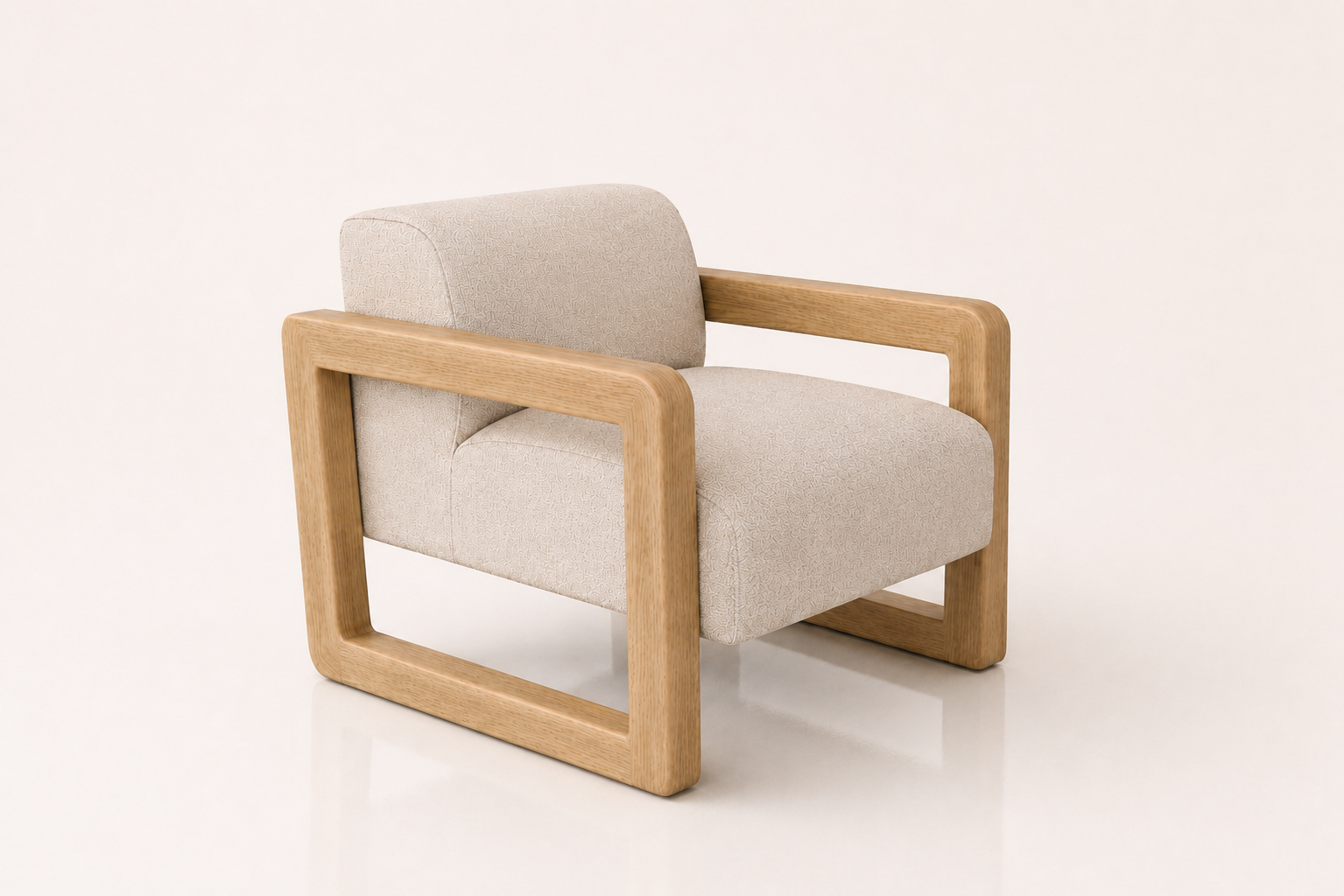the ELMÉ occasional chair in off-white cream fabric (CLOUD LINEN)