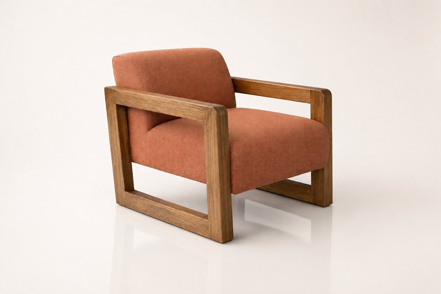 the ELMÉ occasional chair in tan brown fabric (AMBER HUSK)