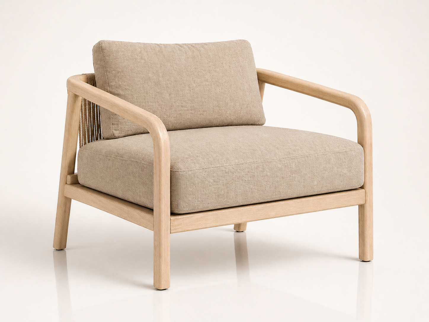 the ELMINE occasional chair in warm darker cream (MOON MIST)