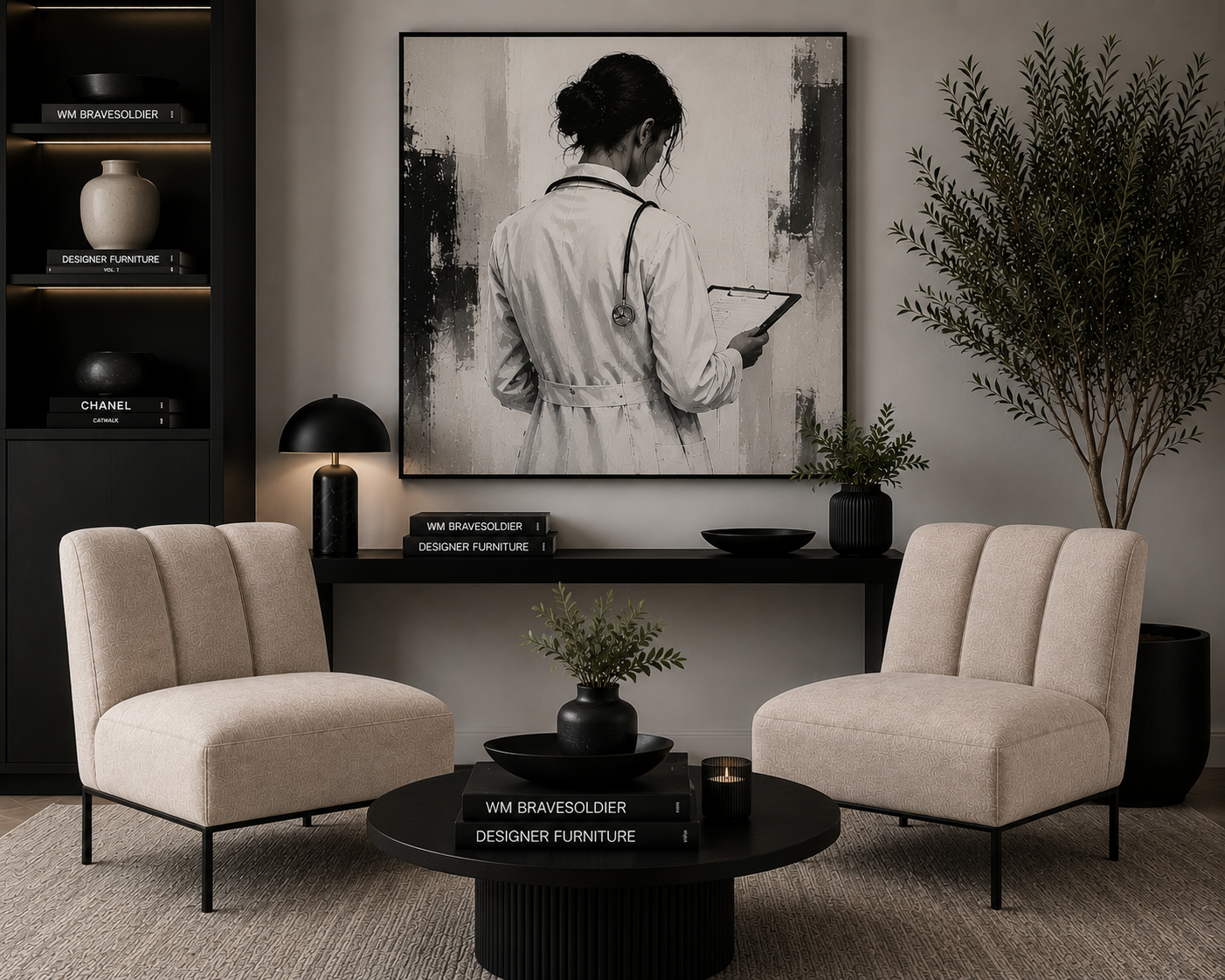 the JANA occasional chair in a styled room setting