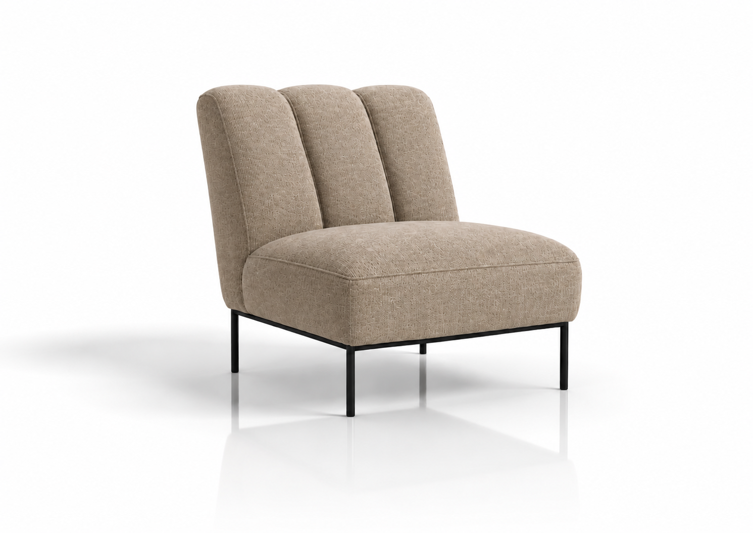 the JANA occasional chair in warm darker cream fabric (MOON MIST)