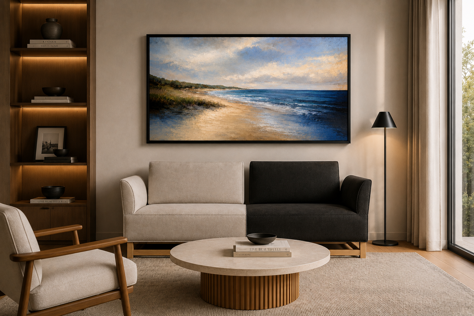 the JONATHAN art in a styled room setting