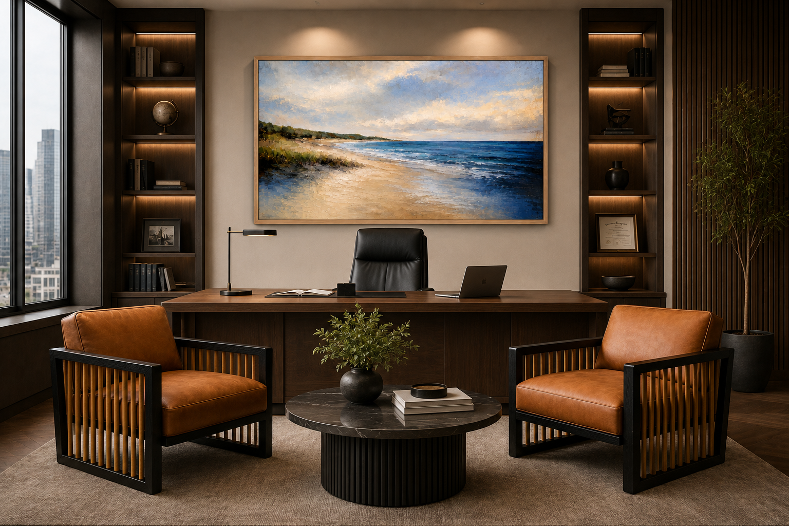 the JONATHAN art in a styled room setting