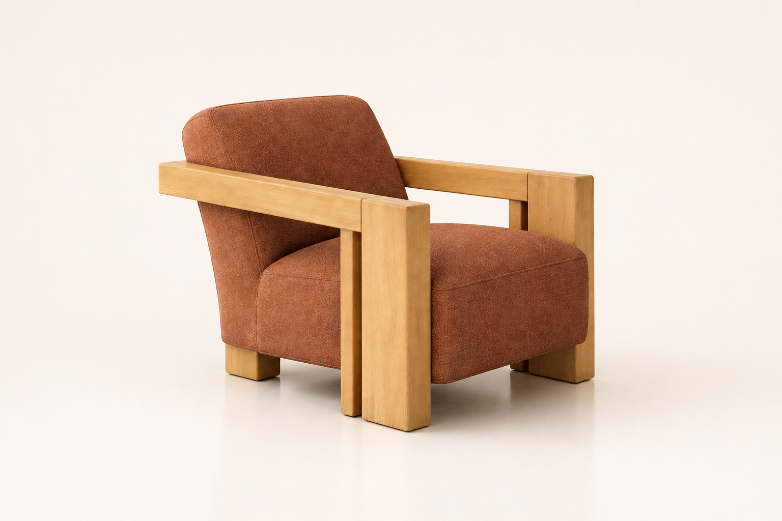 the LINDA occasional chair in tan brown fabric (AMBER HUSK)