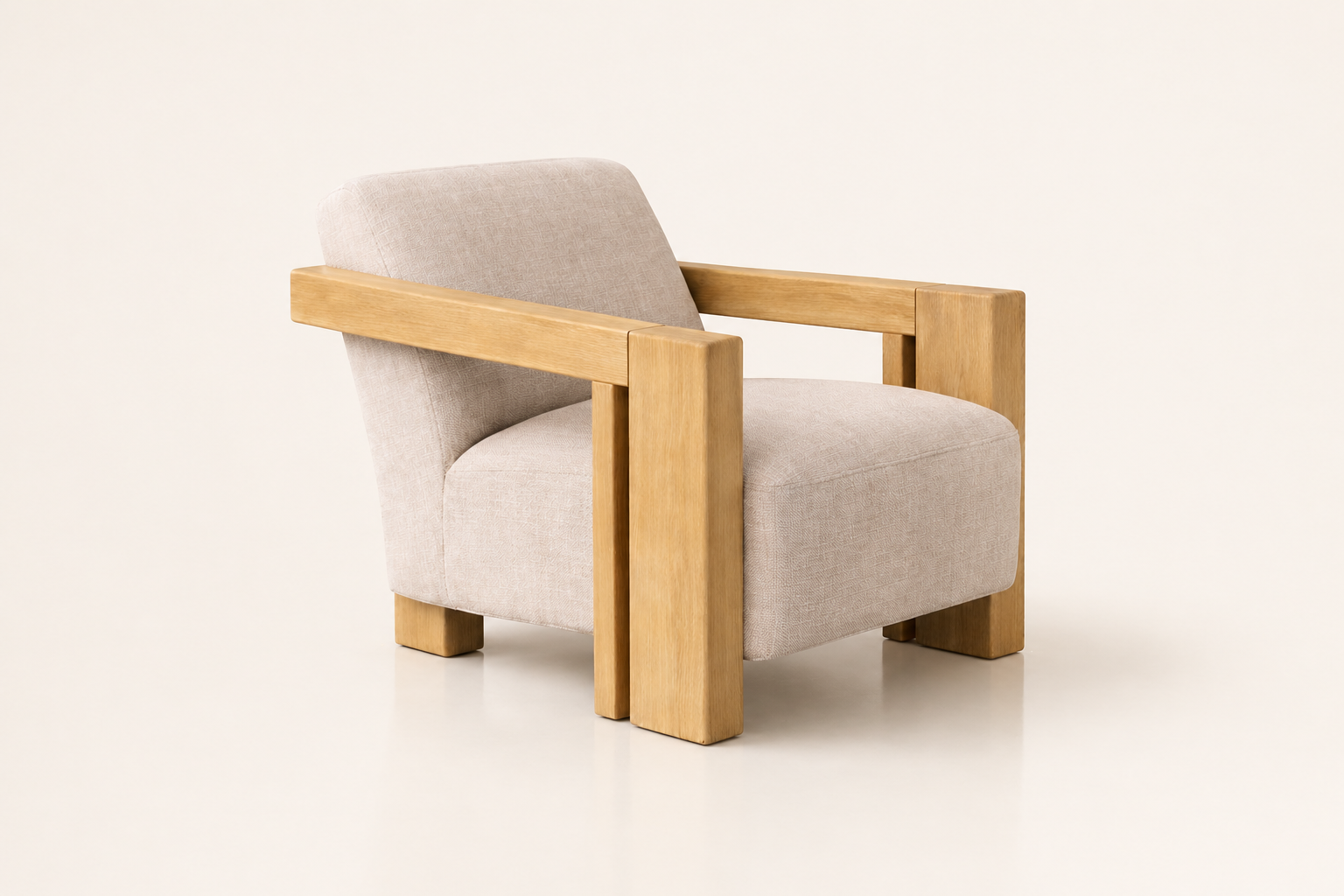 the LINDA occasional chair in off-white cream fabric (CLOUD LINEN)