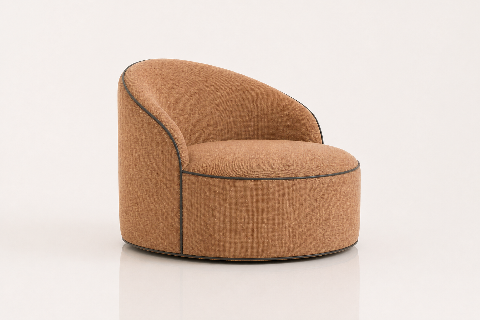 the MARILI occasional chair in tan brown fabric (AMBER HUSK)