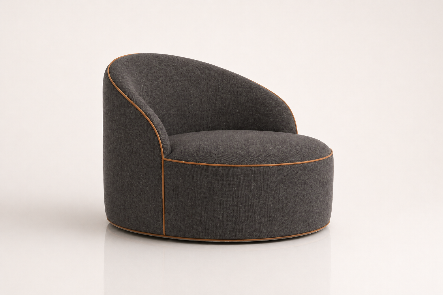 the MARILI occasional chair in dark charcoal fabric (BASALT NOIR)