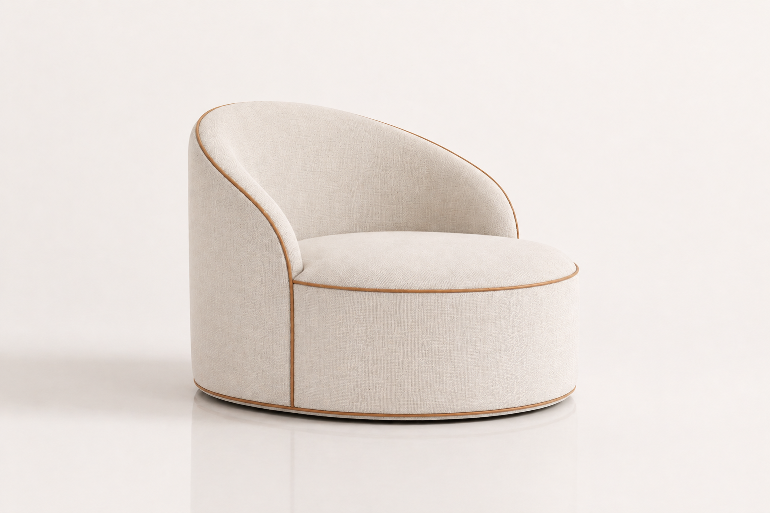 the MARILI occasional chair in off-white cream fabric (CLOUD LINEN)