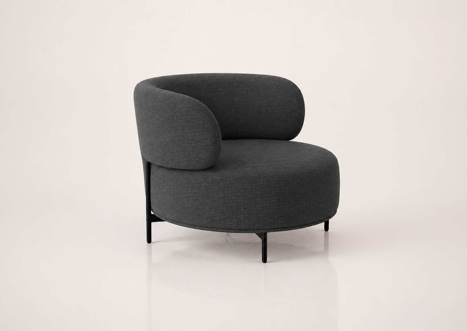 the MEGGAN occasional chair in dark charcoal (BASALT NOIR)