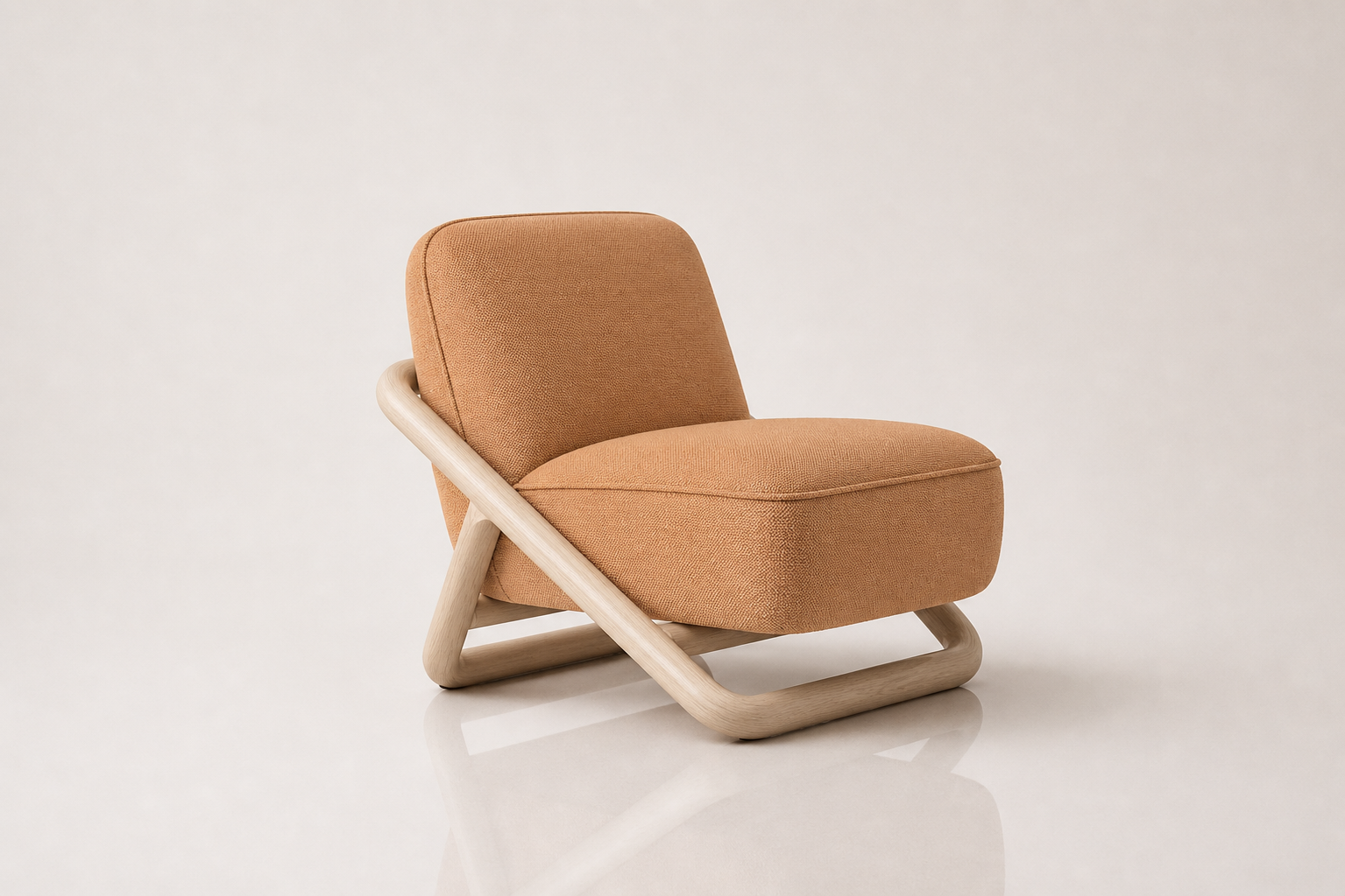 the MIEMIE occasional chair in tan brown fabric (AMBER HUSK)