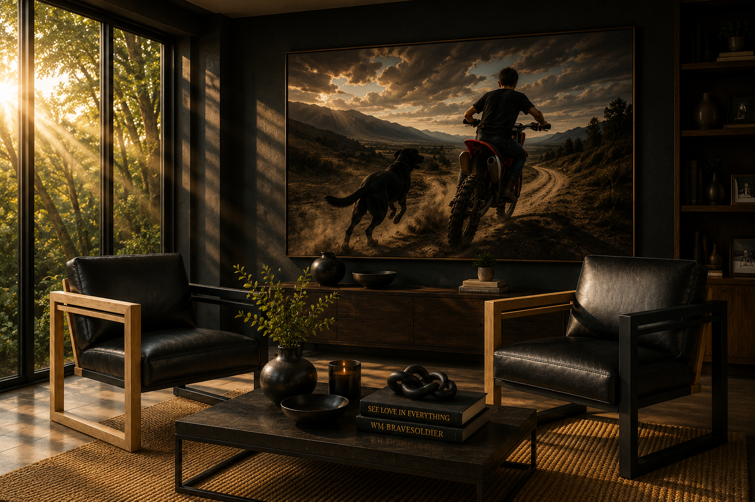 the MJ occasional chair in a styled room setting