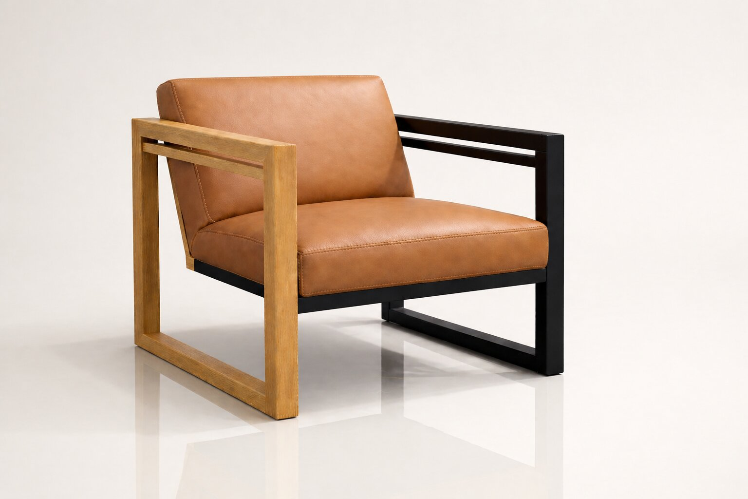 the MJ occasional chair in soft caramel tan full-grain leather (SAVANNAH DREAM)