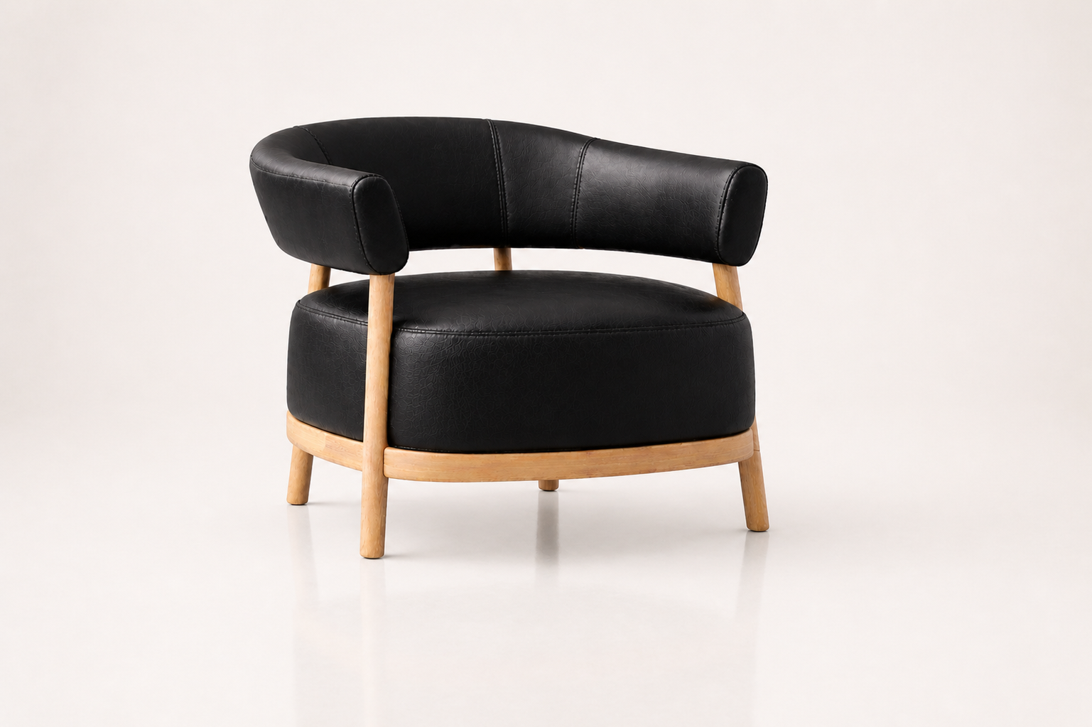 the ORPA occasional chair in black full-grain leather (BLACK RAIN)