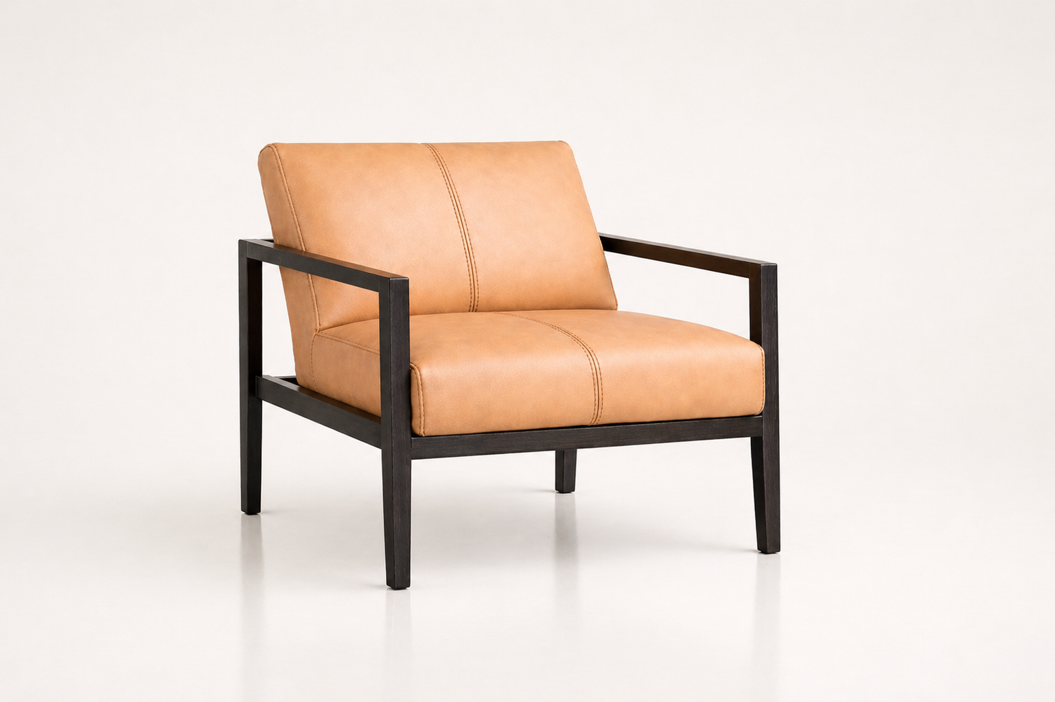 the THEO occasional chair in soft caramel tan full-grain leather (SAVANNAH DREAM)