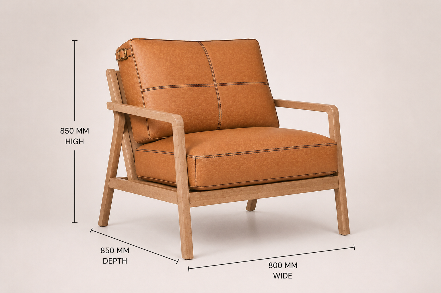 the WIAN occasional chair dimensions diagram