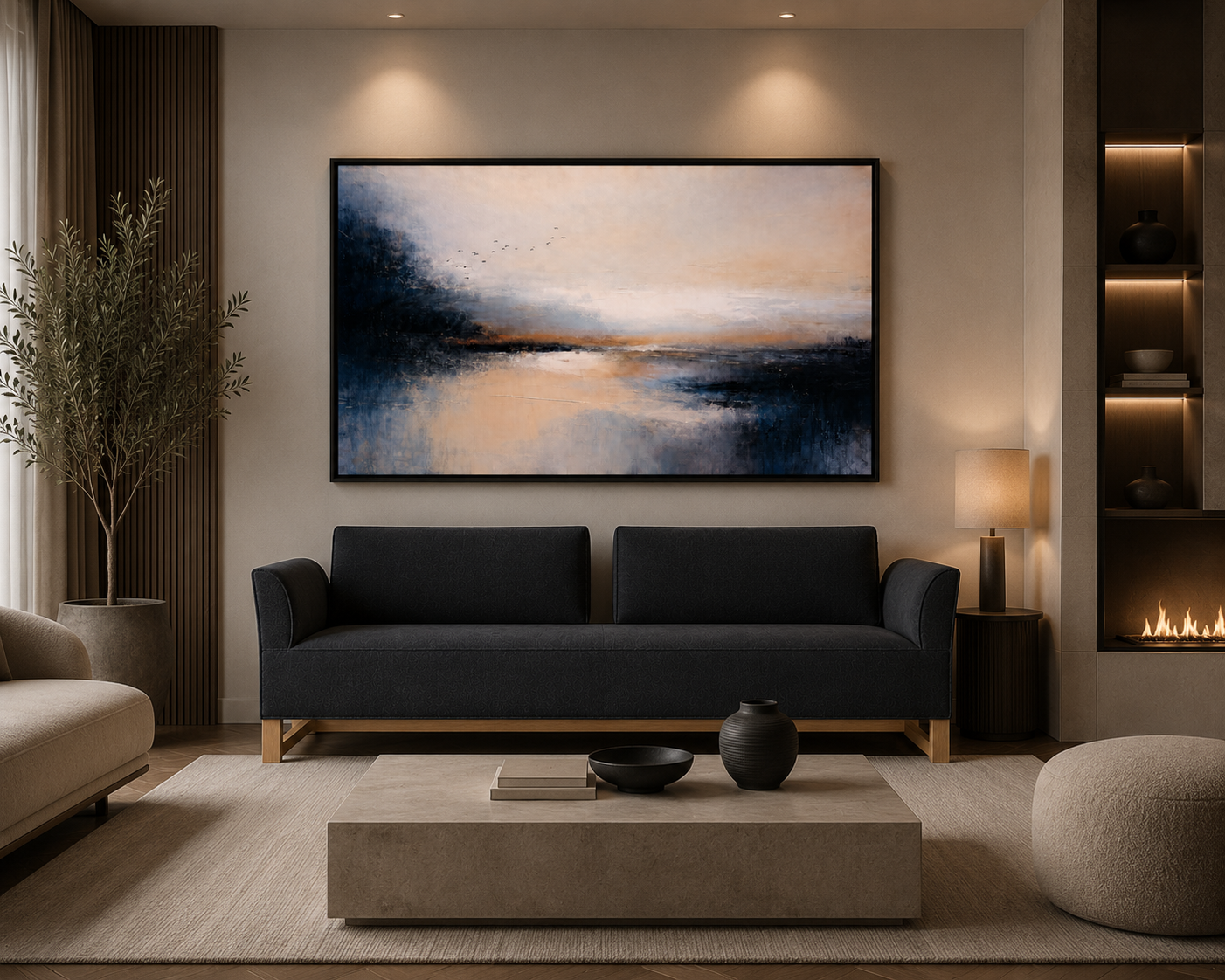 the WIAN art in a styled room setting