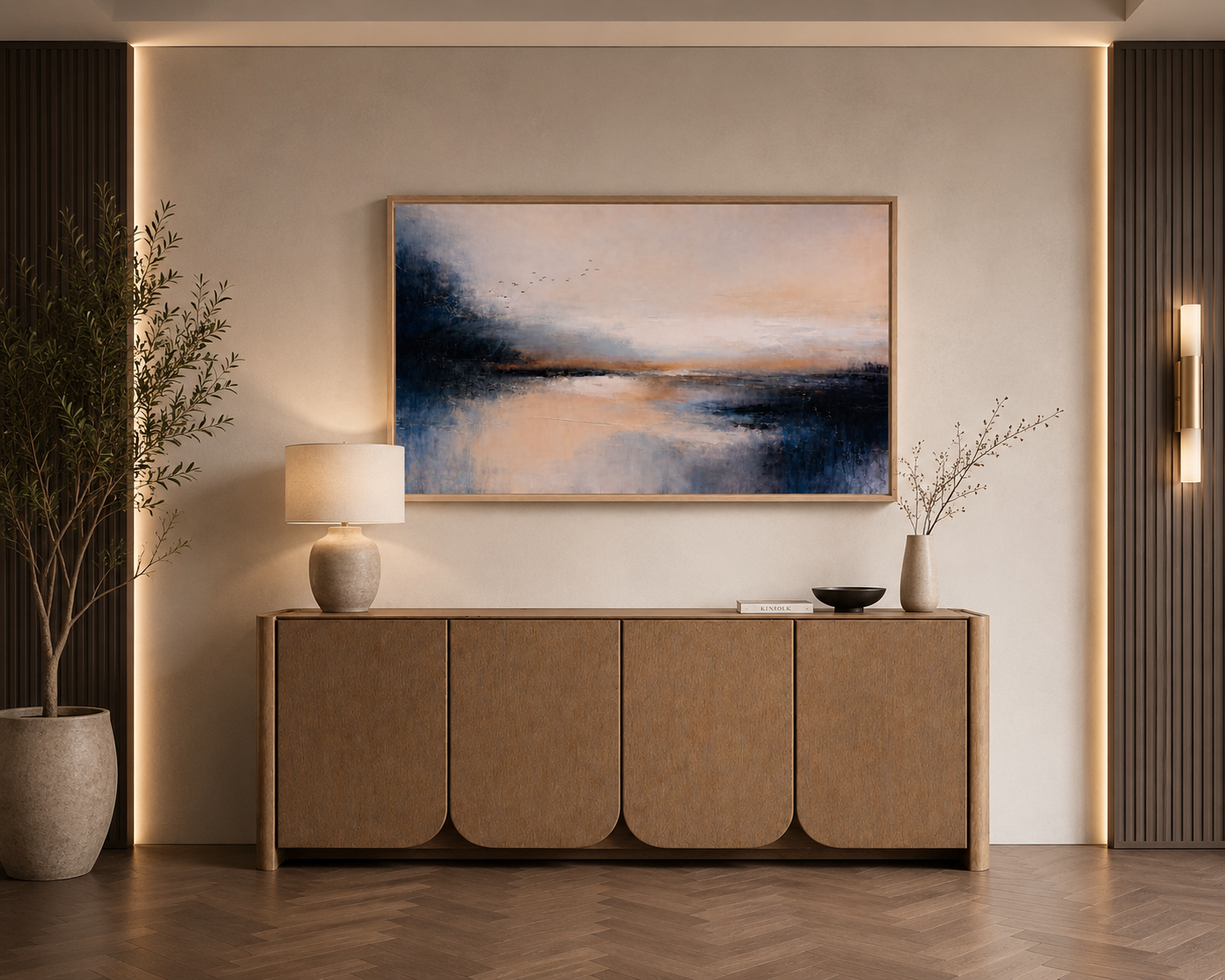 the WIAN art in a styled room setting