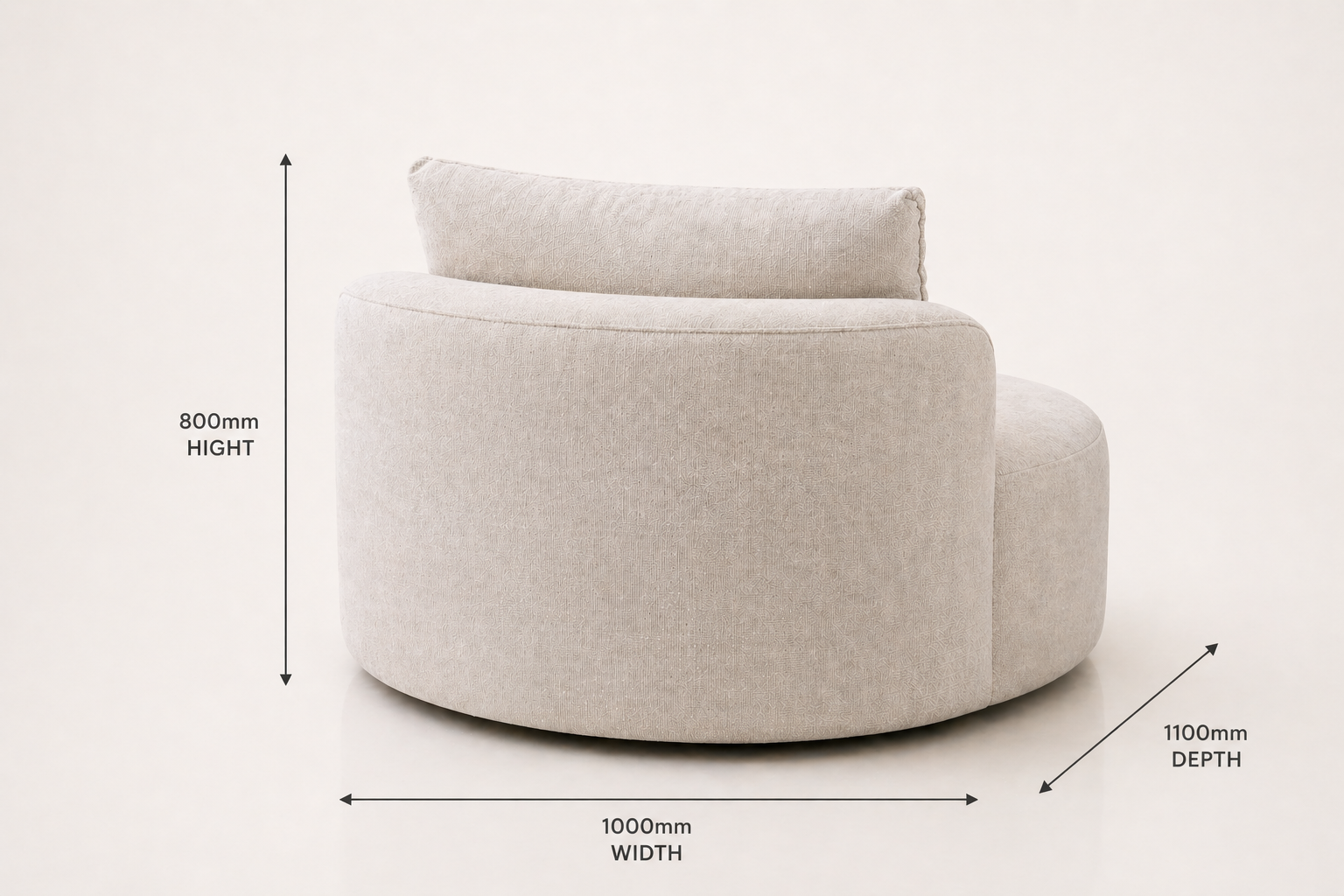 The LINDA daybed dimensions diagram