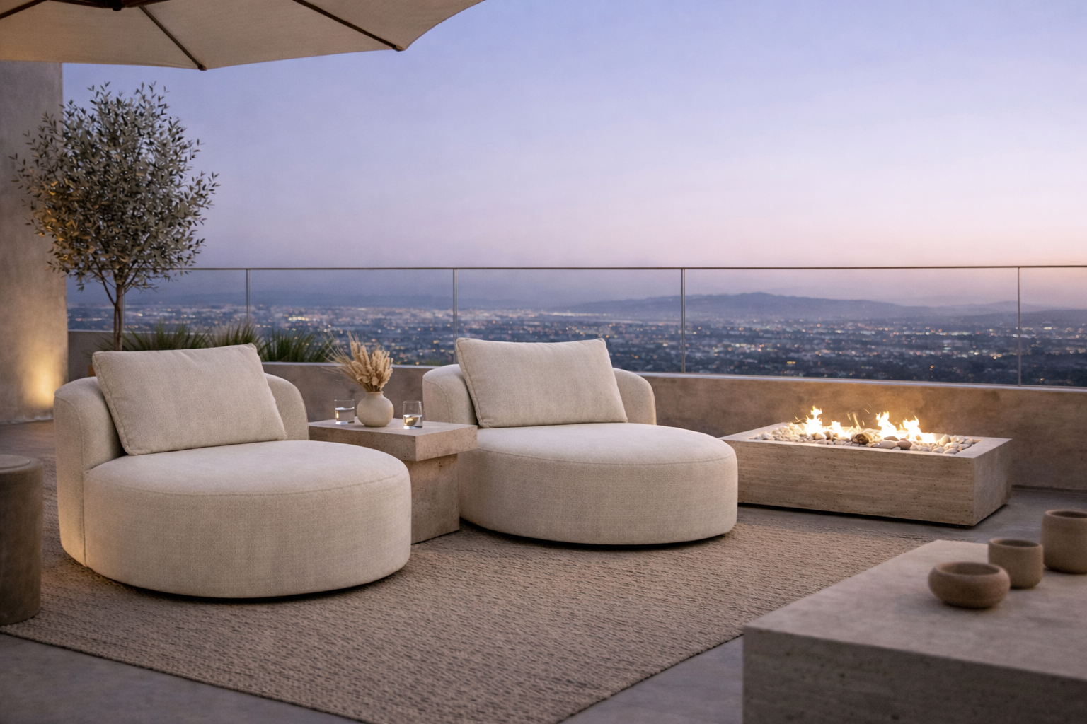 The LINDA daybed in a styled room setting