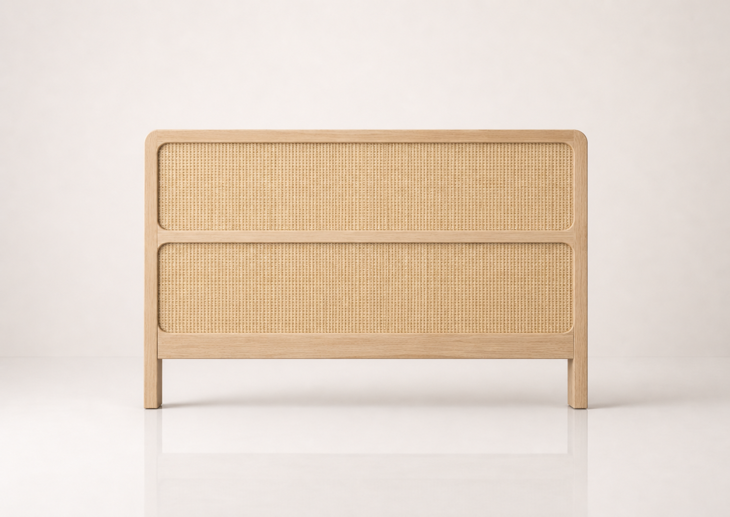 the CASPER headboard in light oak wood-look (NUDE SUNRISE)