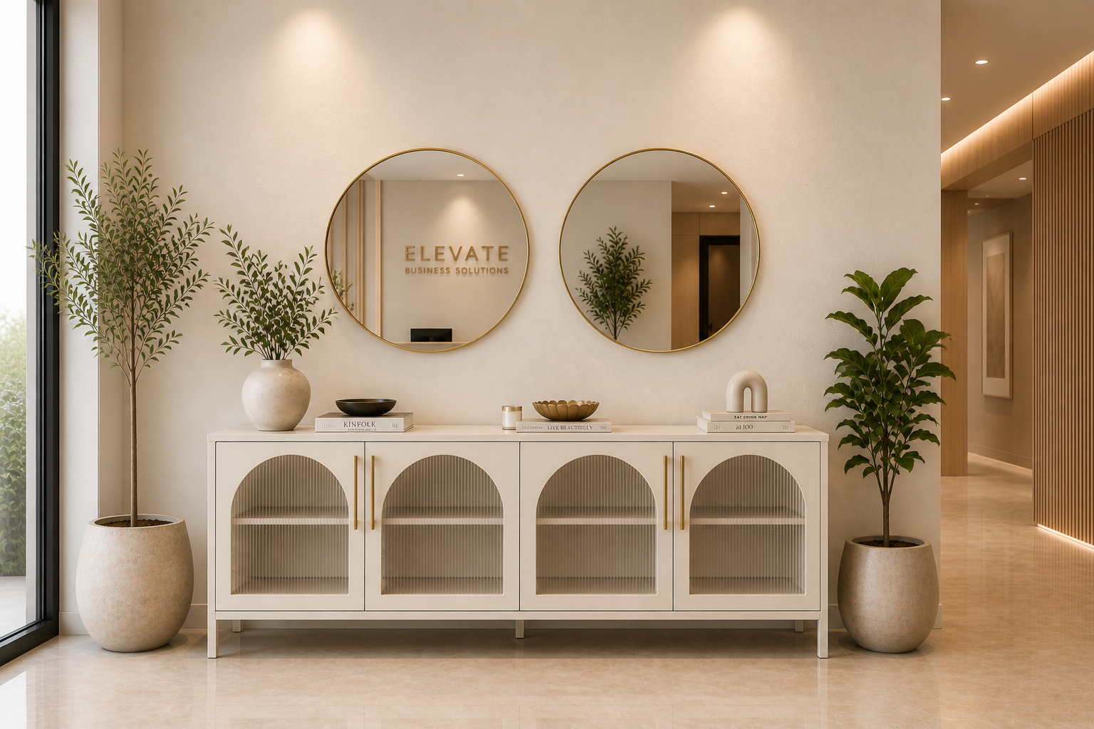 the ANDELENE mirror in a styled room setting