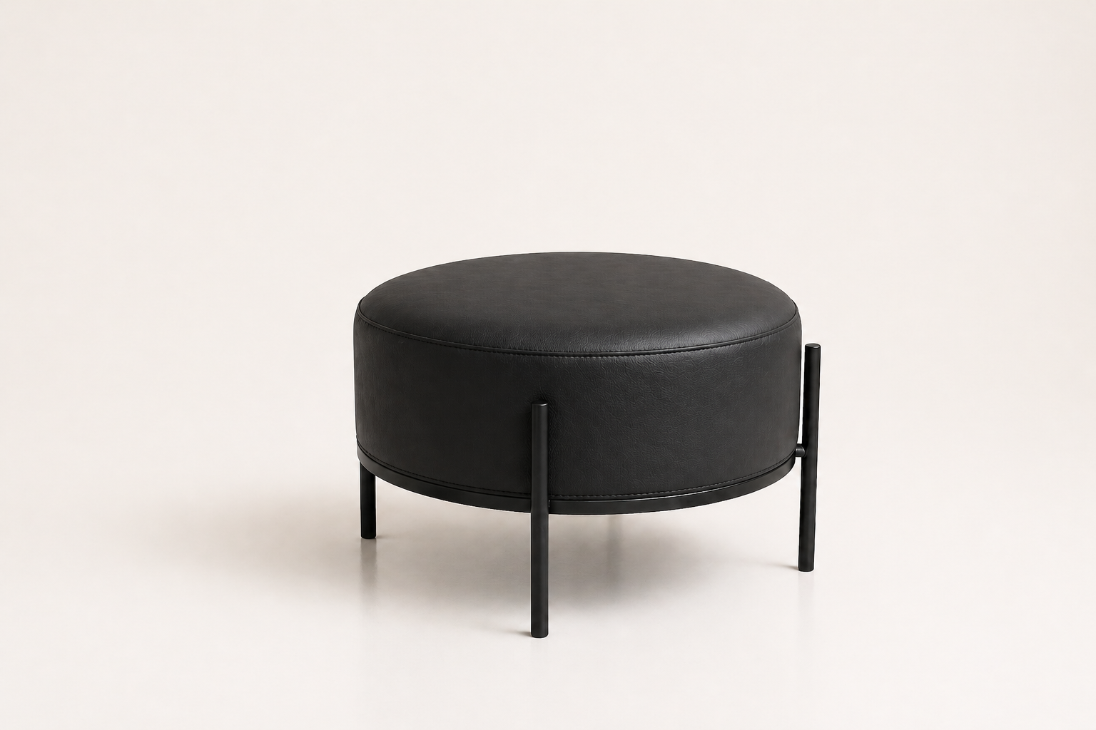 the BRYSON ottoman in black (BLACK RAIN)