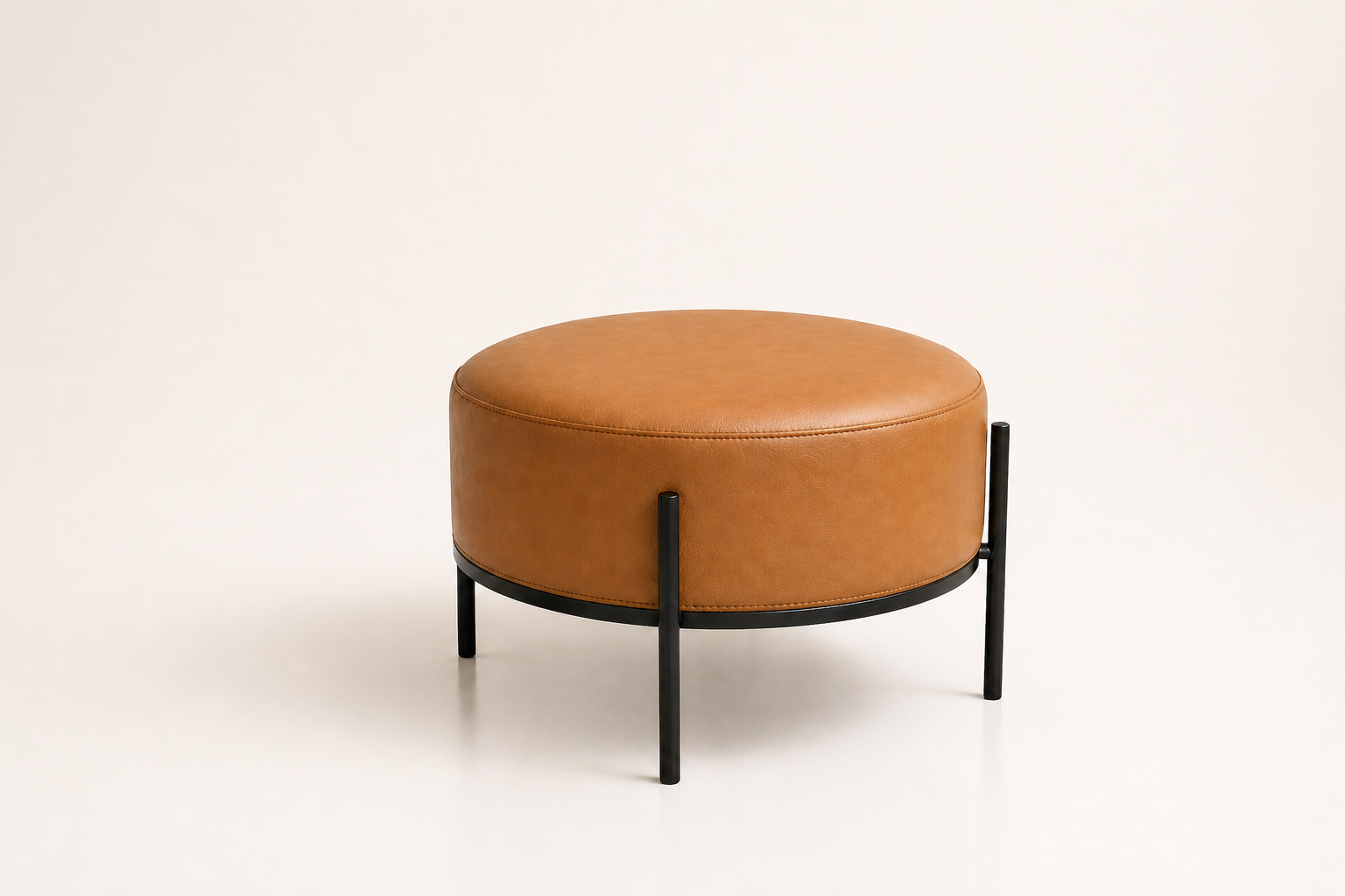 the BRYSON ottoman in dark tan brown (HONEY SAND)
