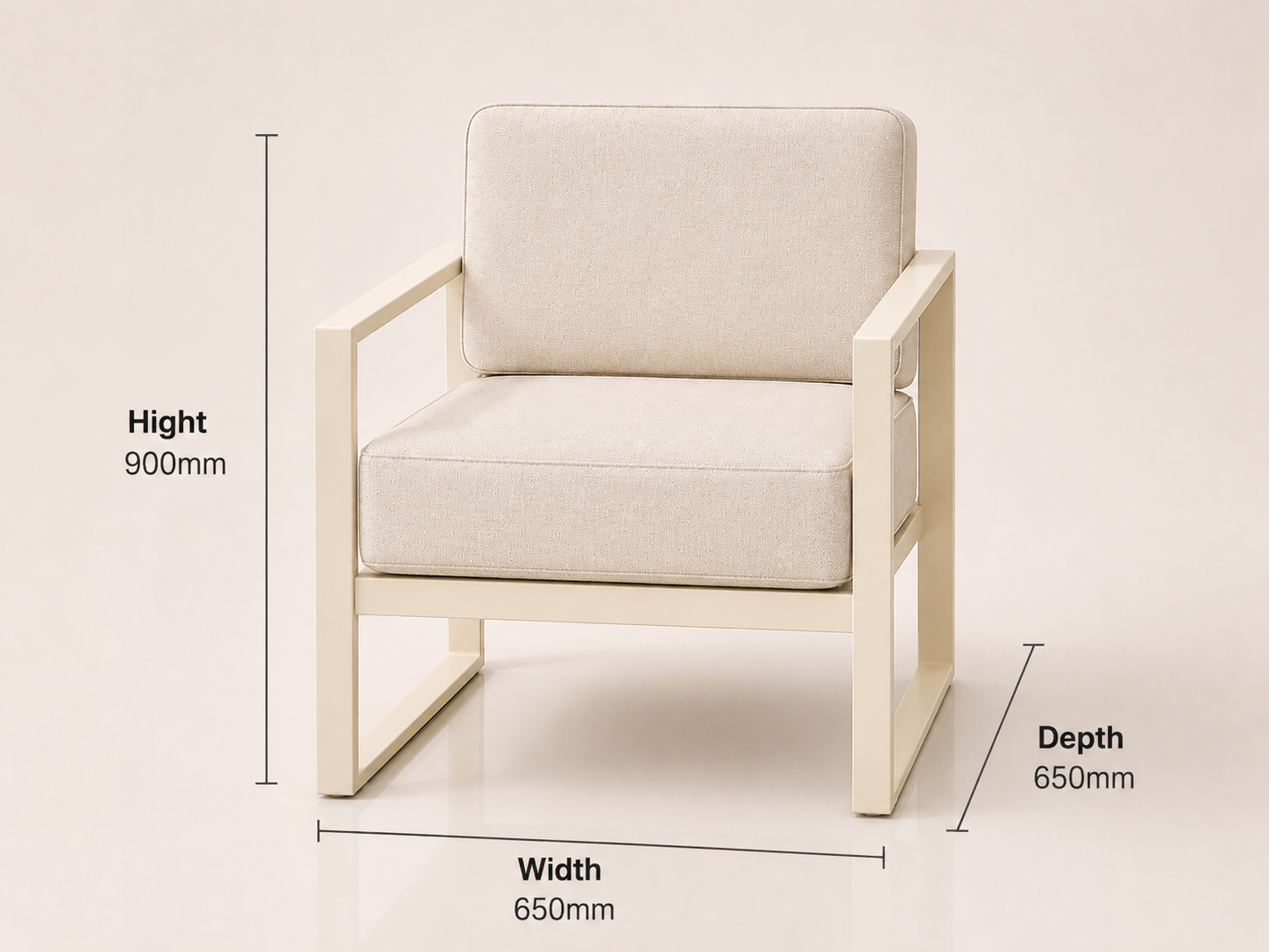 the ZAMBIA EUPHORIA patio occasional chair outdoor piece dimensions diagram