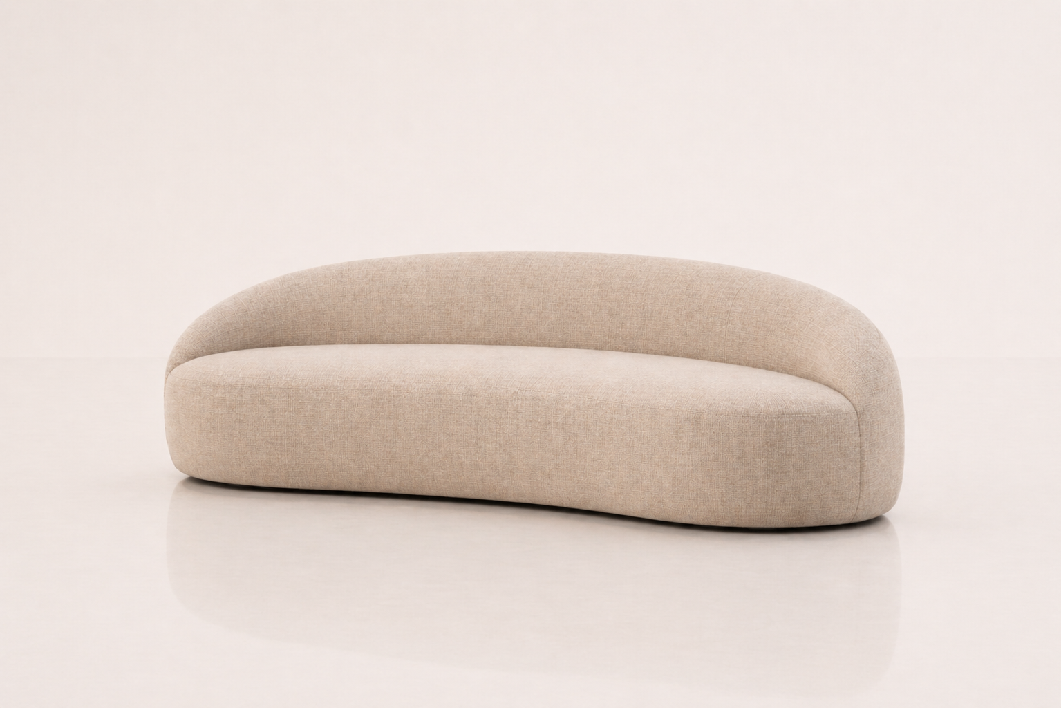 the ESMARI sofa in warm darker cream fabric (MOON MIST)