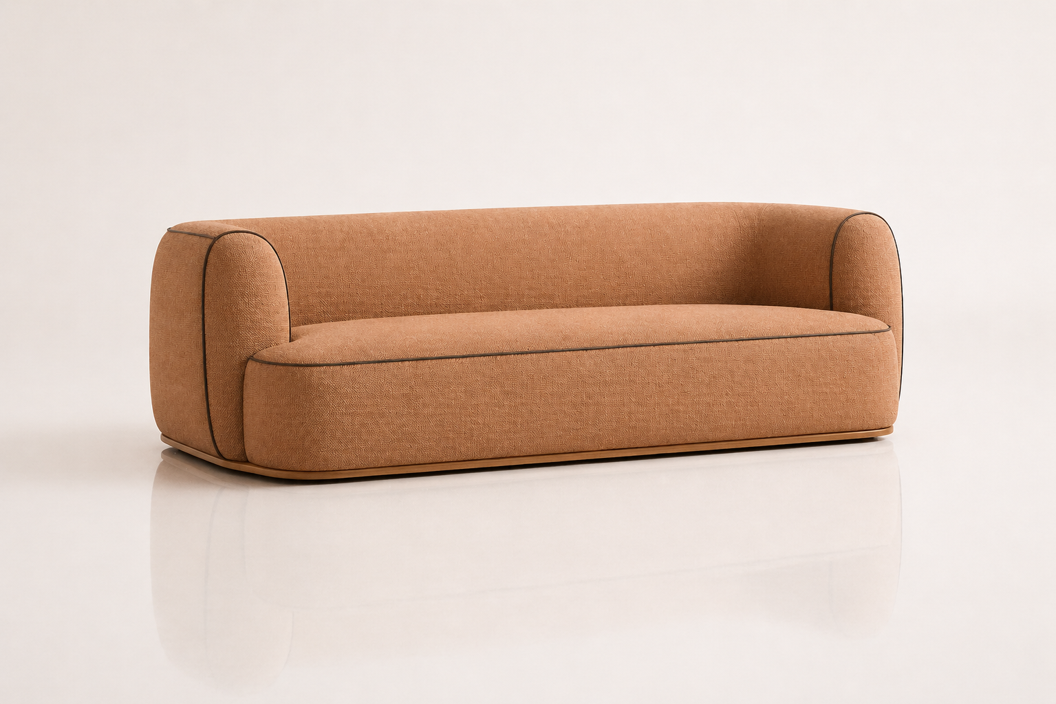 the SHANÉ sofa in tan brown (AMBER HUSK)