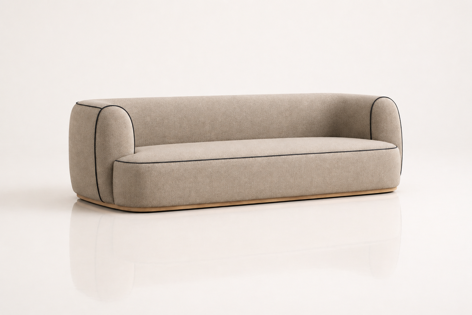 the SHANÉ sofa in warm darker cream (MOON MIST)