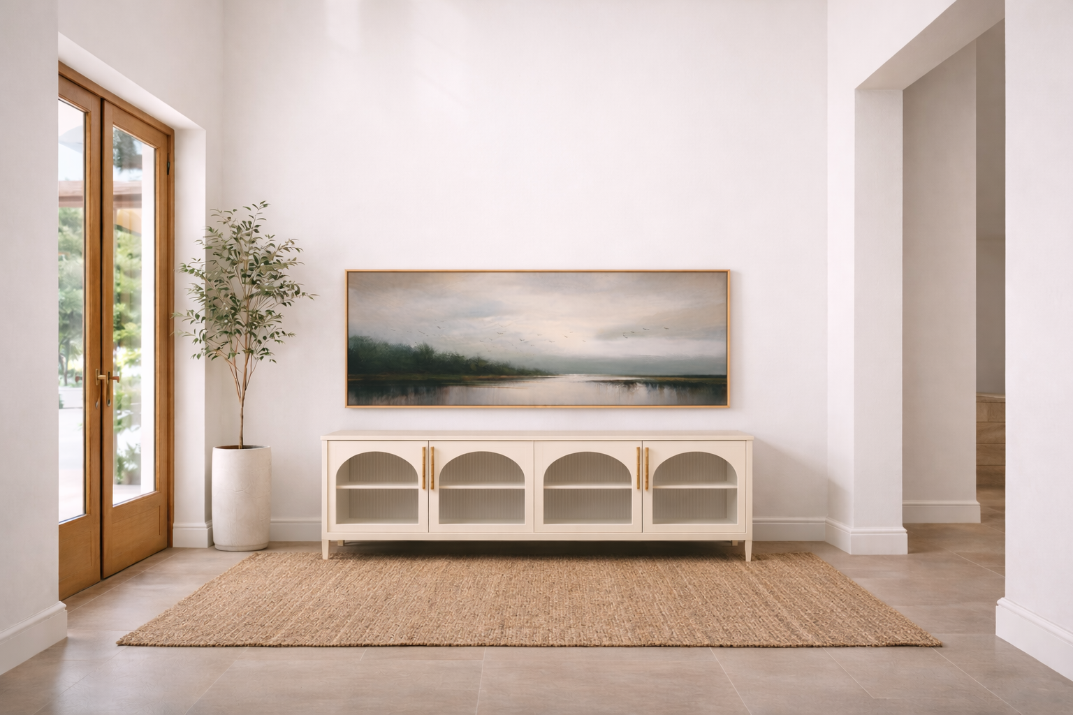 the MIZA sideboard in a styled room setting
