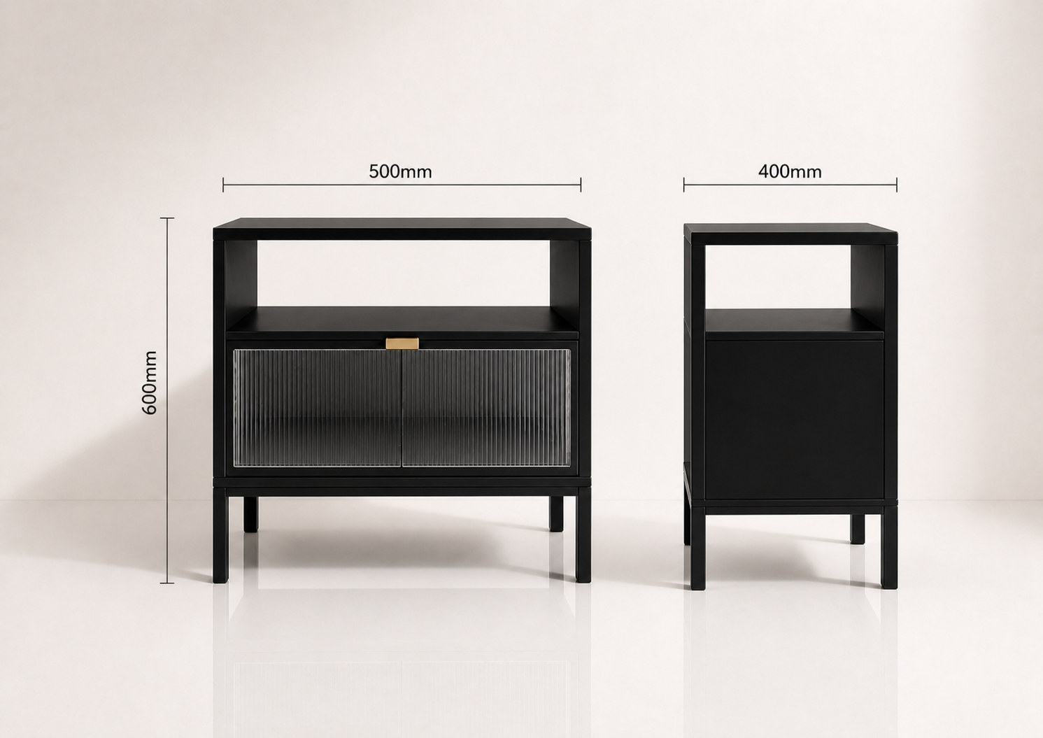 the MARIDENE bedside vanity dimensions diagram
