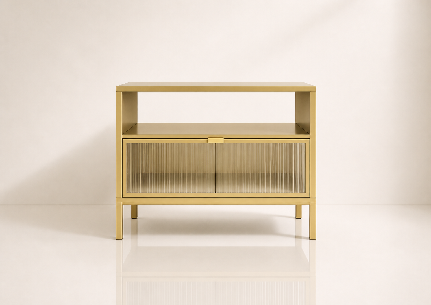 the MARIDENE bedside vanity in gold (SUNRAY)