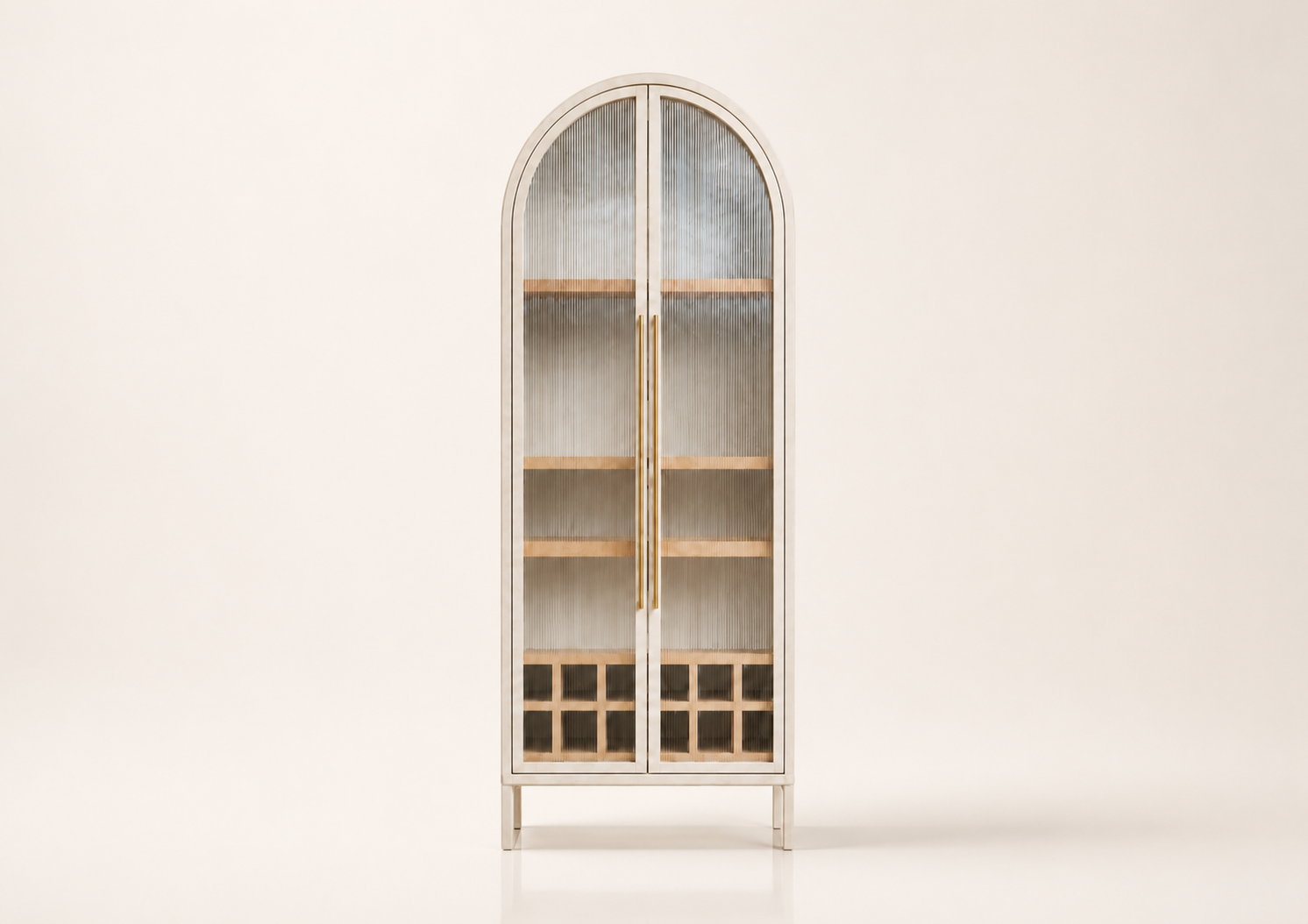 the MAUREEN beverage unit in ivory cream off-white powder-coated steel (TUSK)