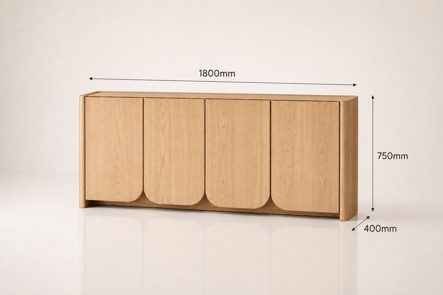 the SU-MARI sideboard dimensions diagram