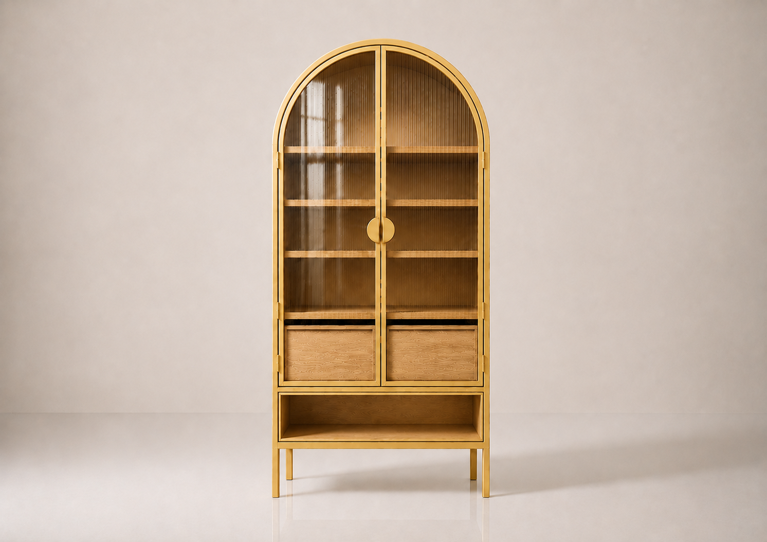 the YOLANDÉ yolande wardrobe display unit in gold powder-coated steel (SUNRAY)