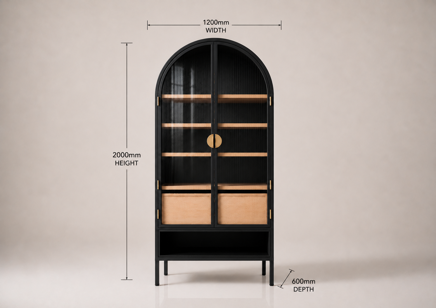 the YOLANDÉ yolande wardrobe display unit dimensions diagram