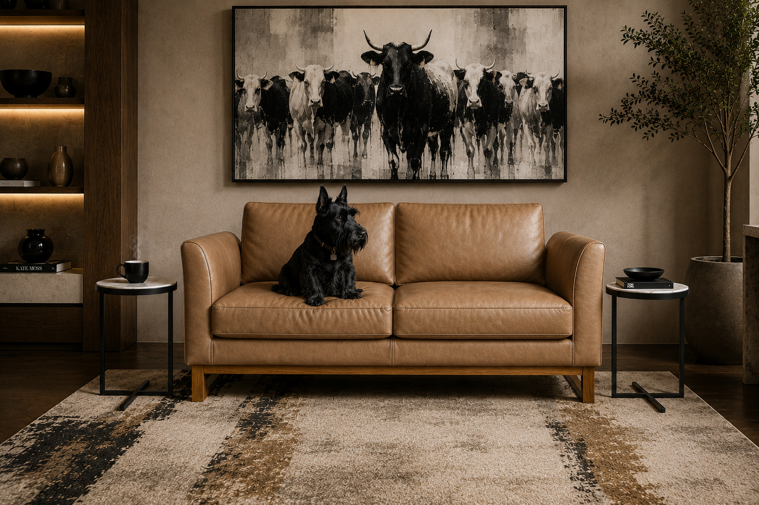 the BANIE side table in a styled room setting