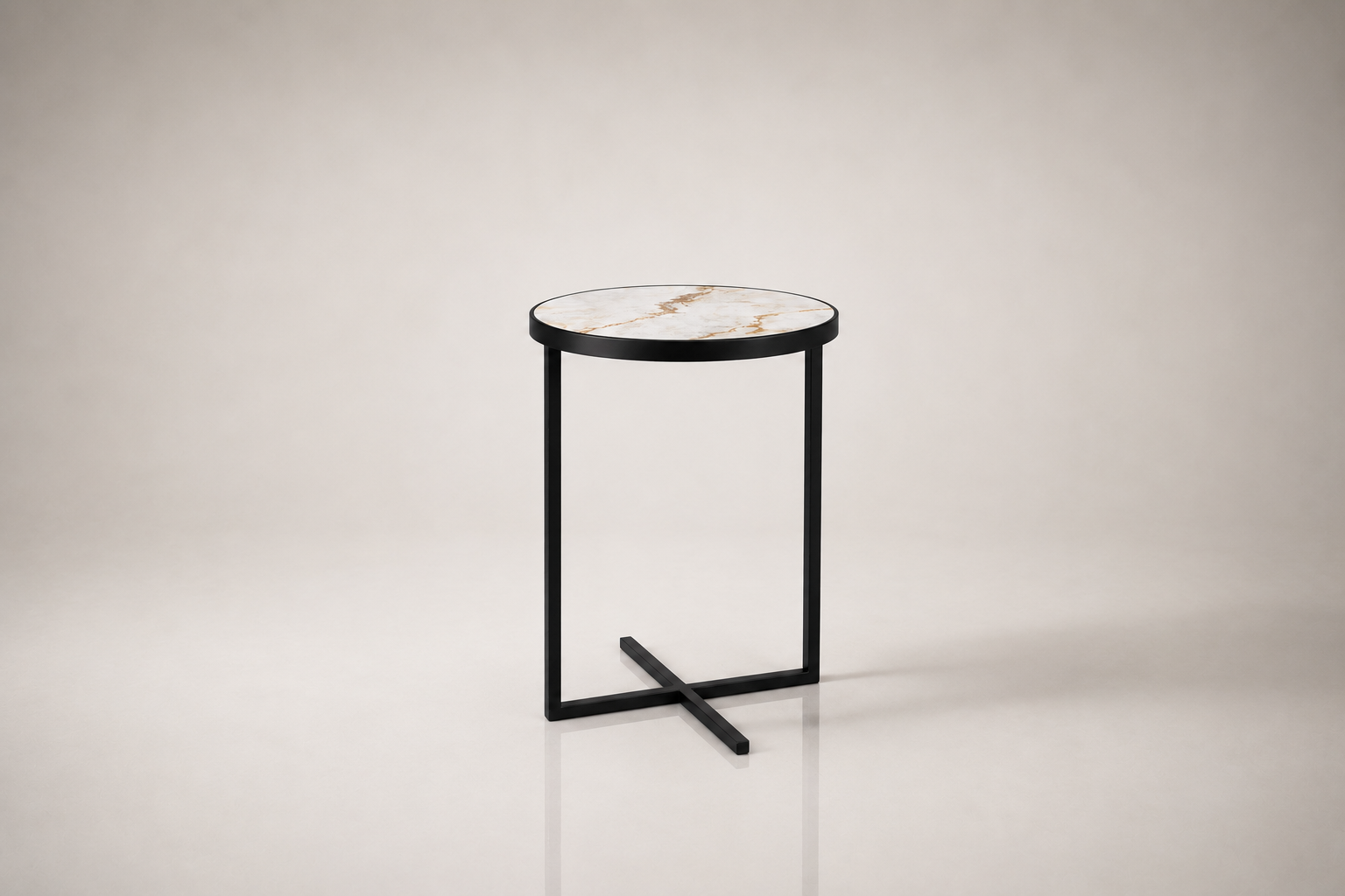 the BANIE side table in matt black (MIDNIGHT)