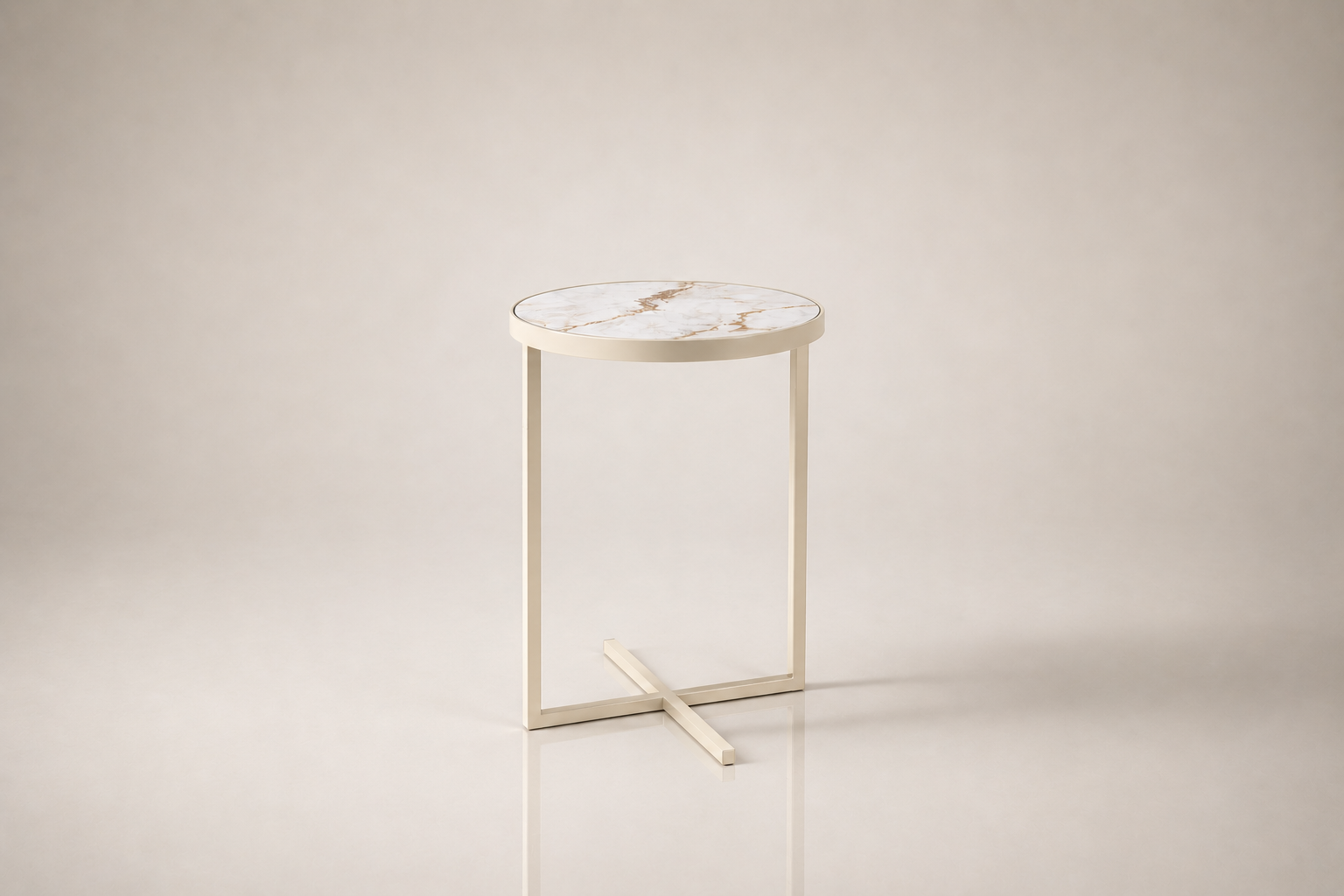 the BANIE side table in ivory cream off-white (TUSK)