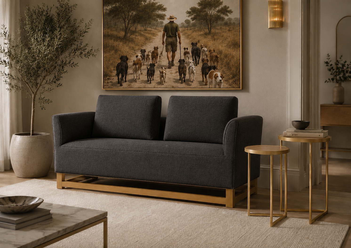 the BENNETT side table set in a styled room setting