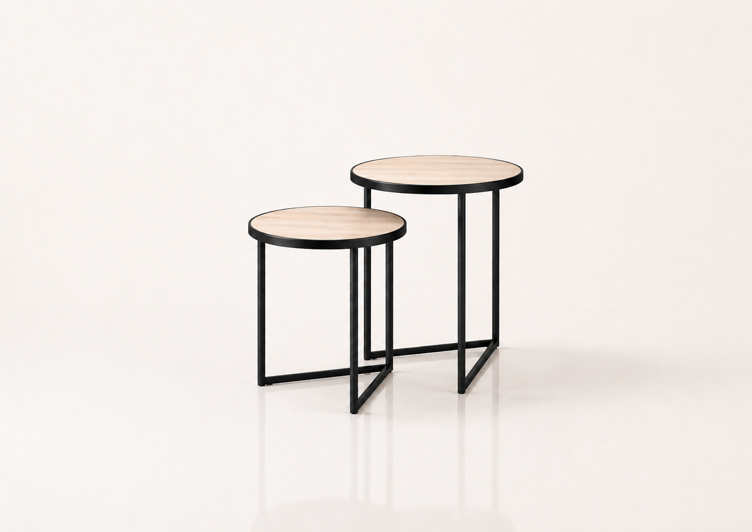 the BENNETT side table set in matt black (MIDNIGHT)