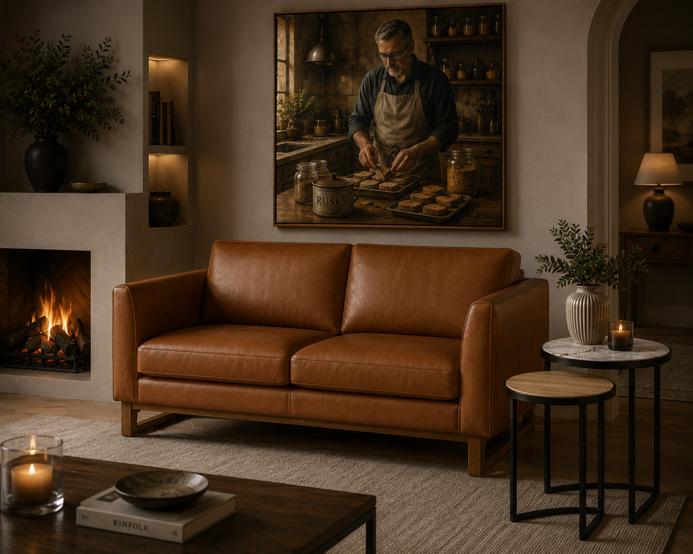 the CAS nesting table set in a styled room setting