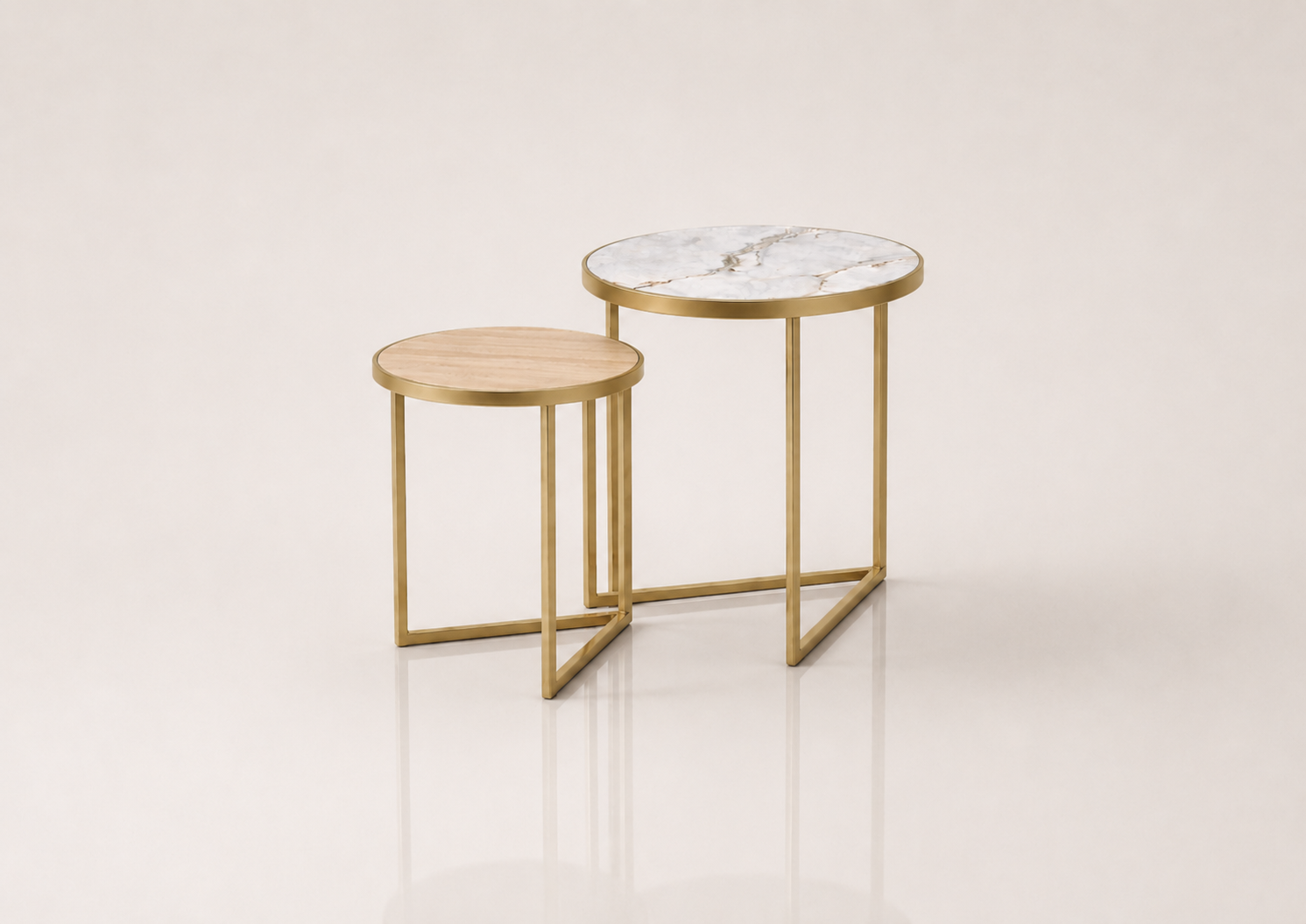 the CAS nesting table set in gold (SUNRAY)